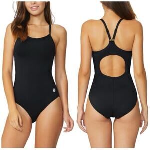 NEW Baleaf Women Racerback Athletic One Piece Modest Bathing Suit Black 36 / M